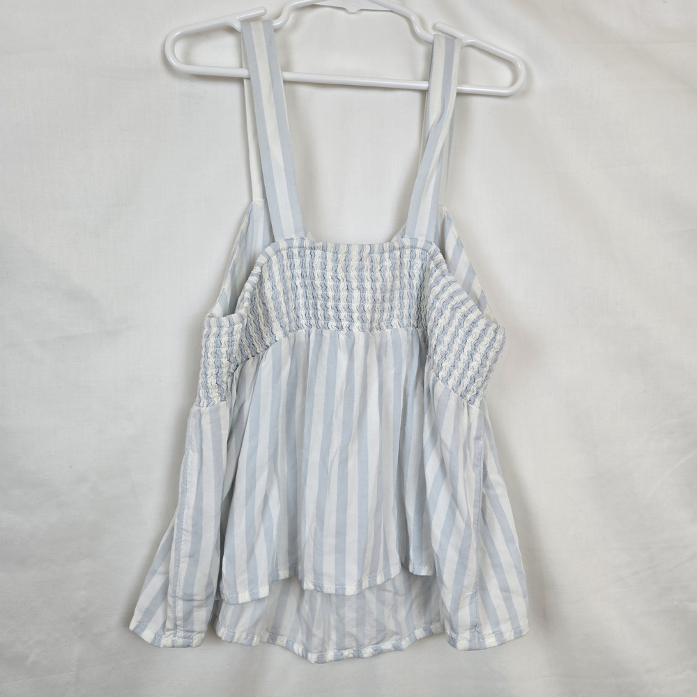 Tucker + Tate Girls Light Blue White Striped Sleeveless Smocked Summer Top Large - Picture 4 of 5